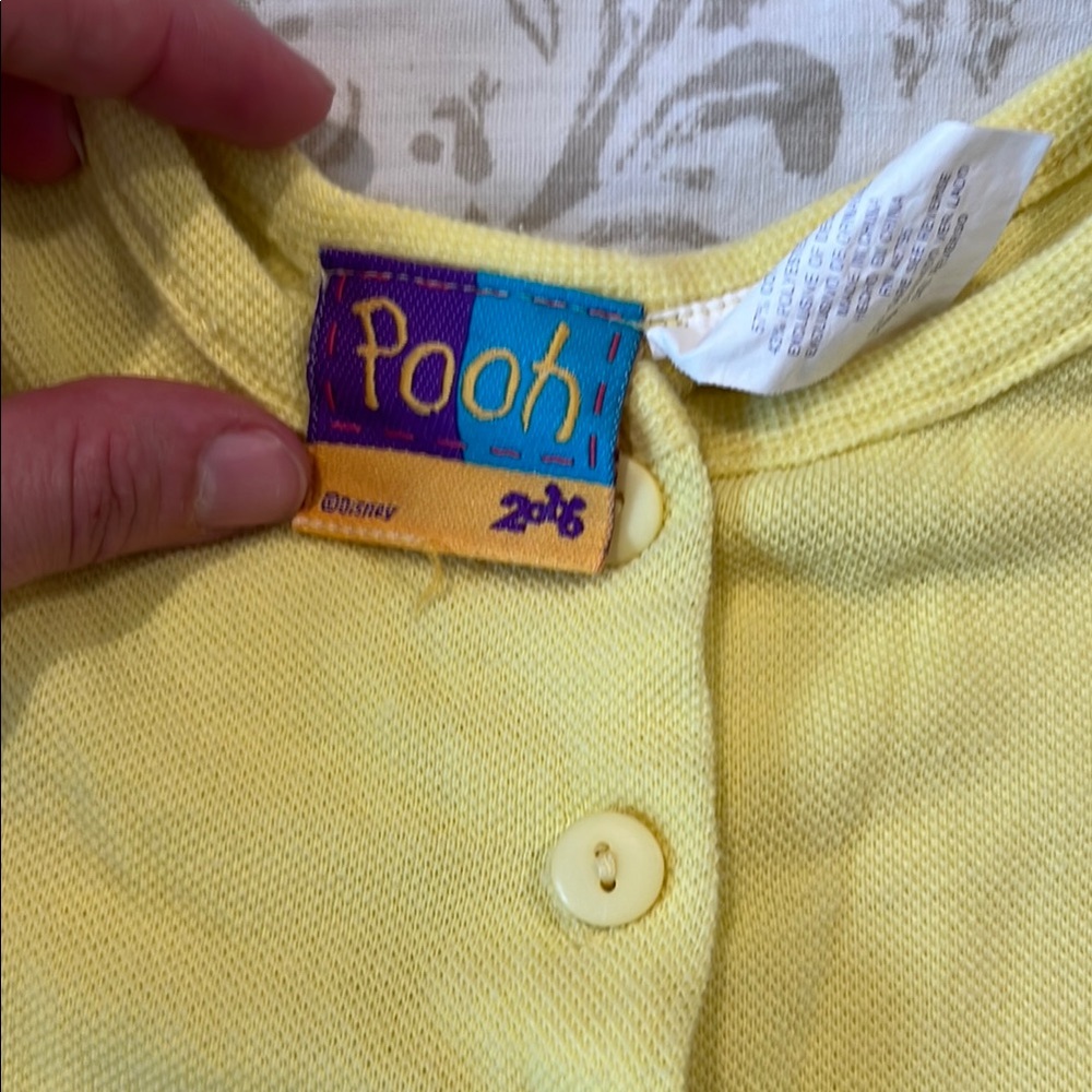 Yellow Sleeveless Romper with Winnie the Pooh and Piglet - Picture 3 of 7